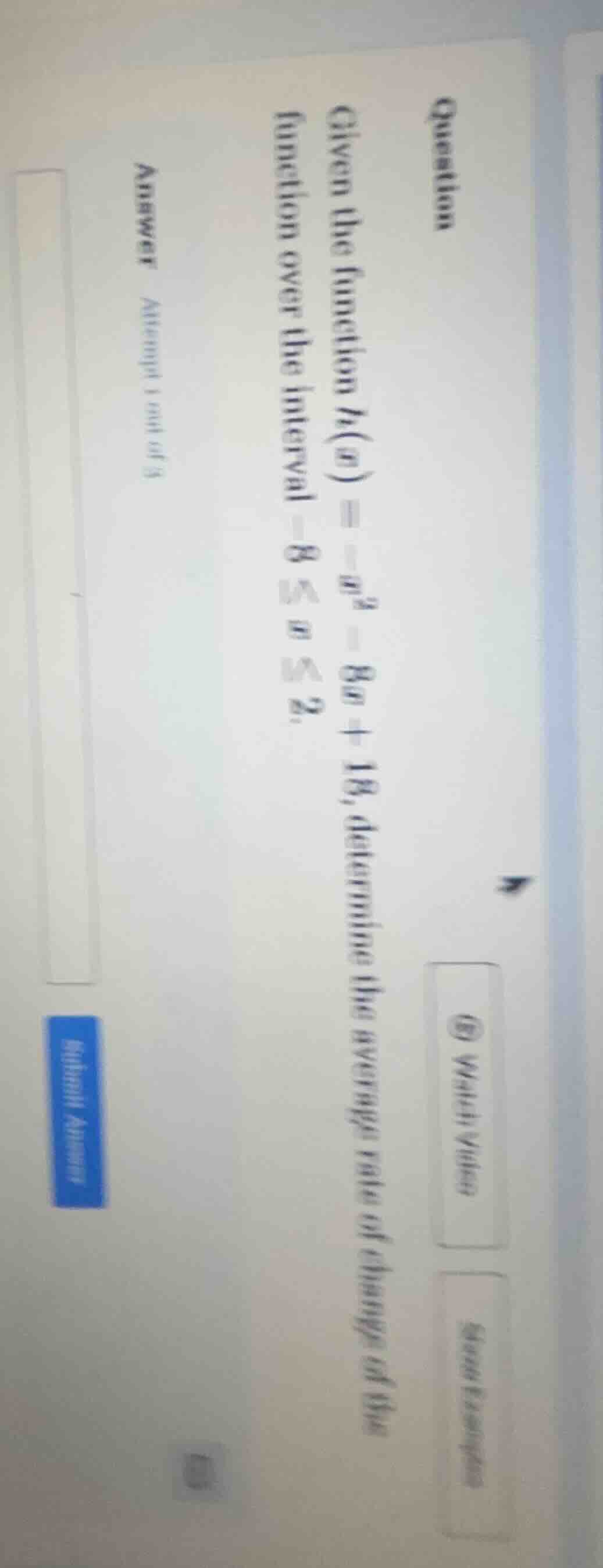 question given the function ( r(x) = -x^3 - 8x + 18 ), determine the av…