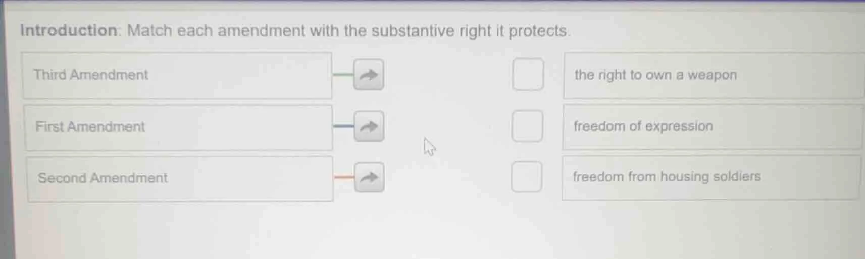 introduction: match each amendment with the substantive right it protec…