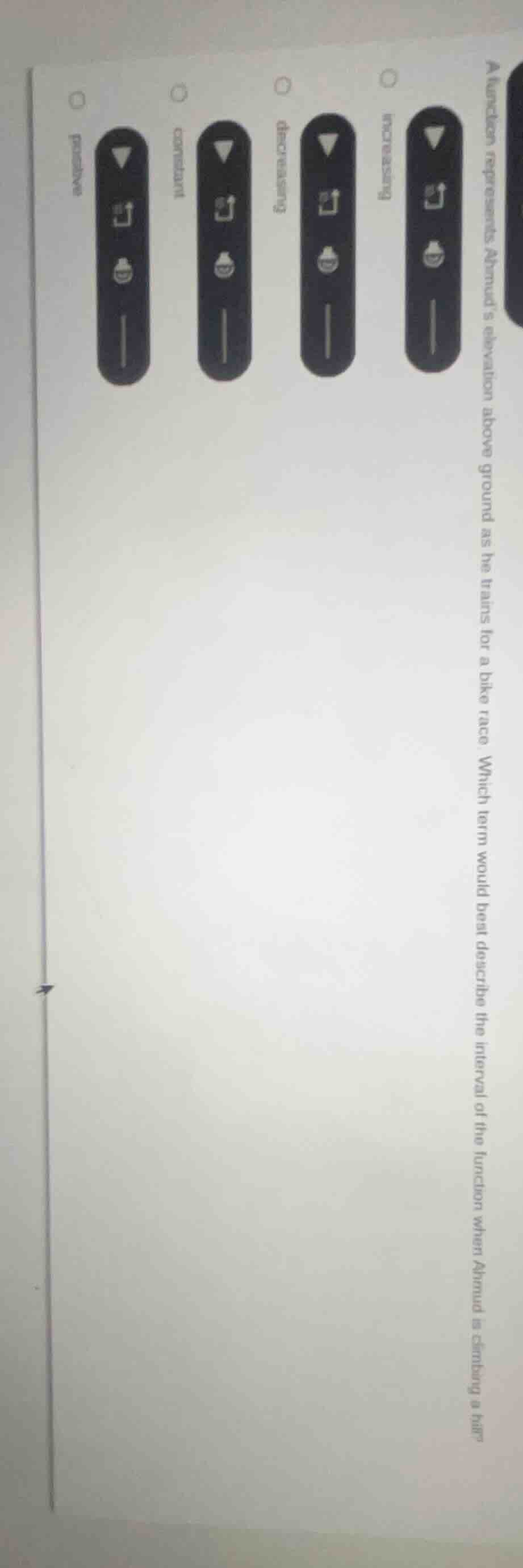 a function represents ahmad’s elevation above ground as he trains for a…