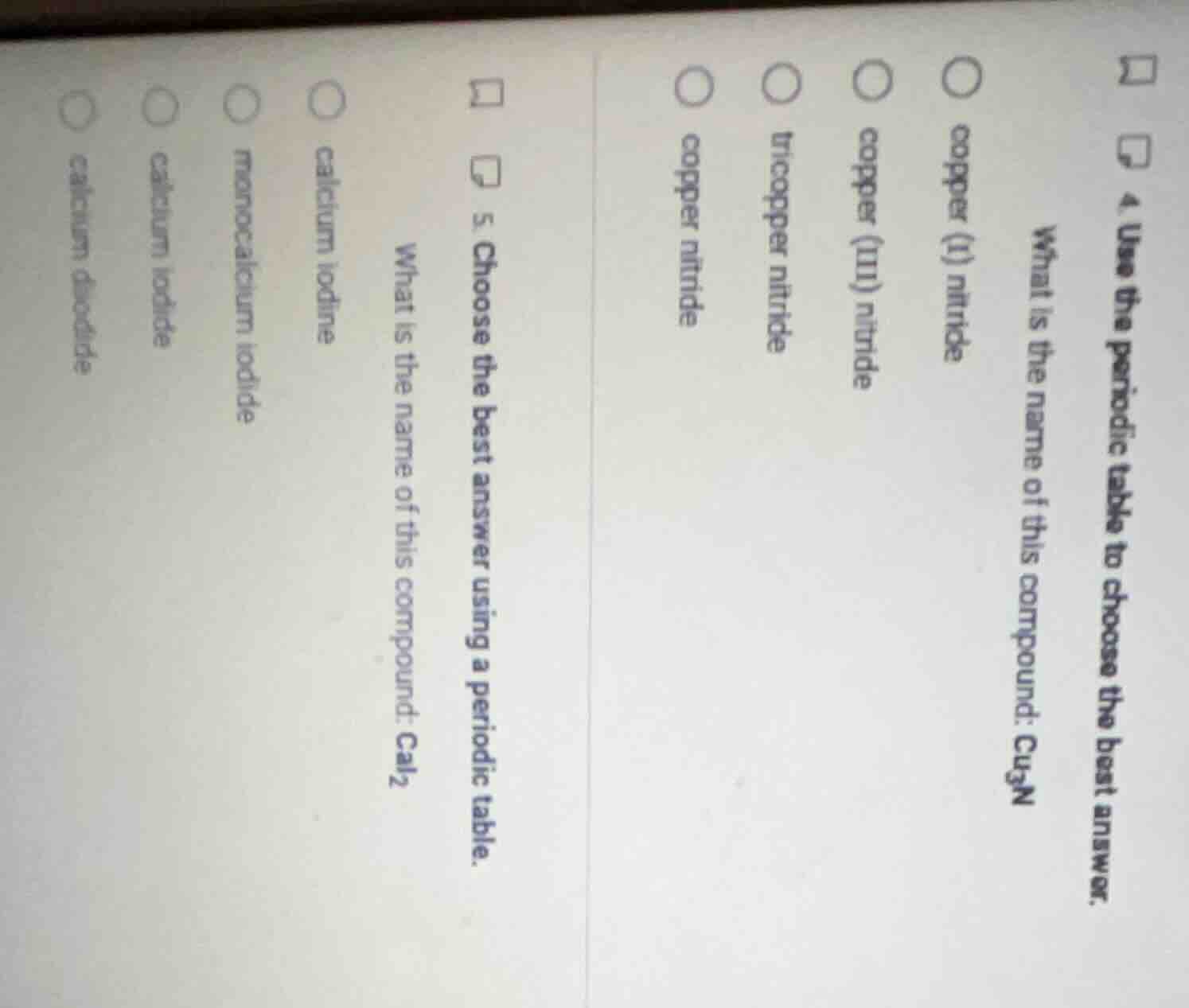 4. use the periodic table to choose the best answer. what is the name o…