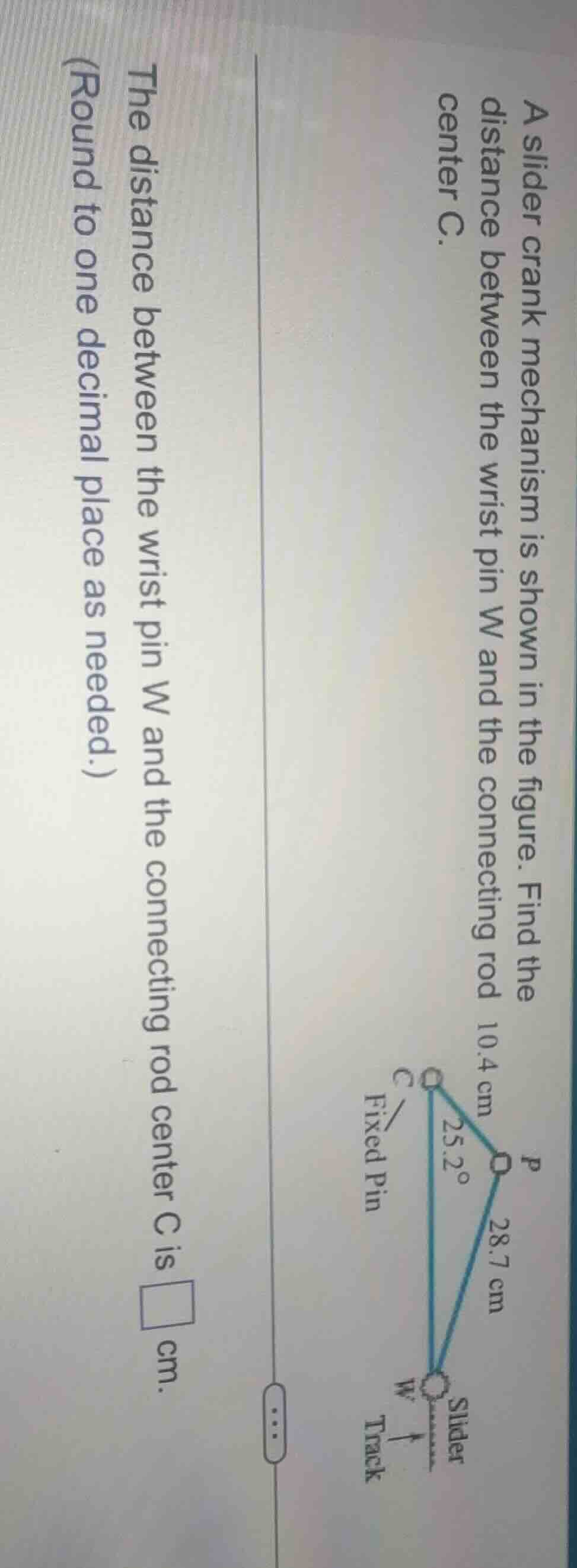 a slider crank mechanism is shown in the figure. find the distance betw…