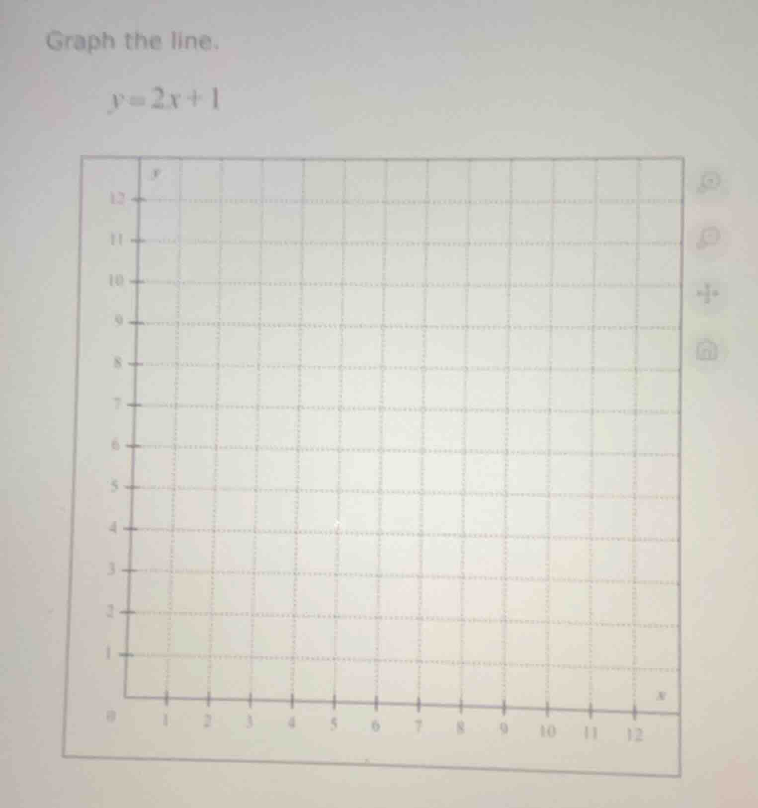 graph the line. $y = 2x + 1$