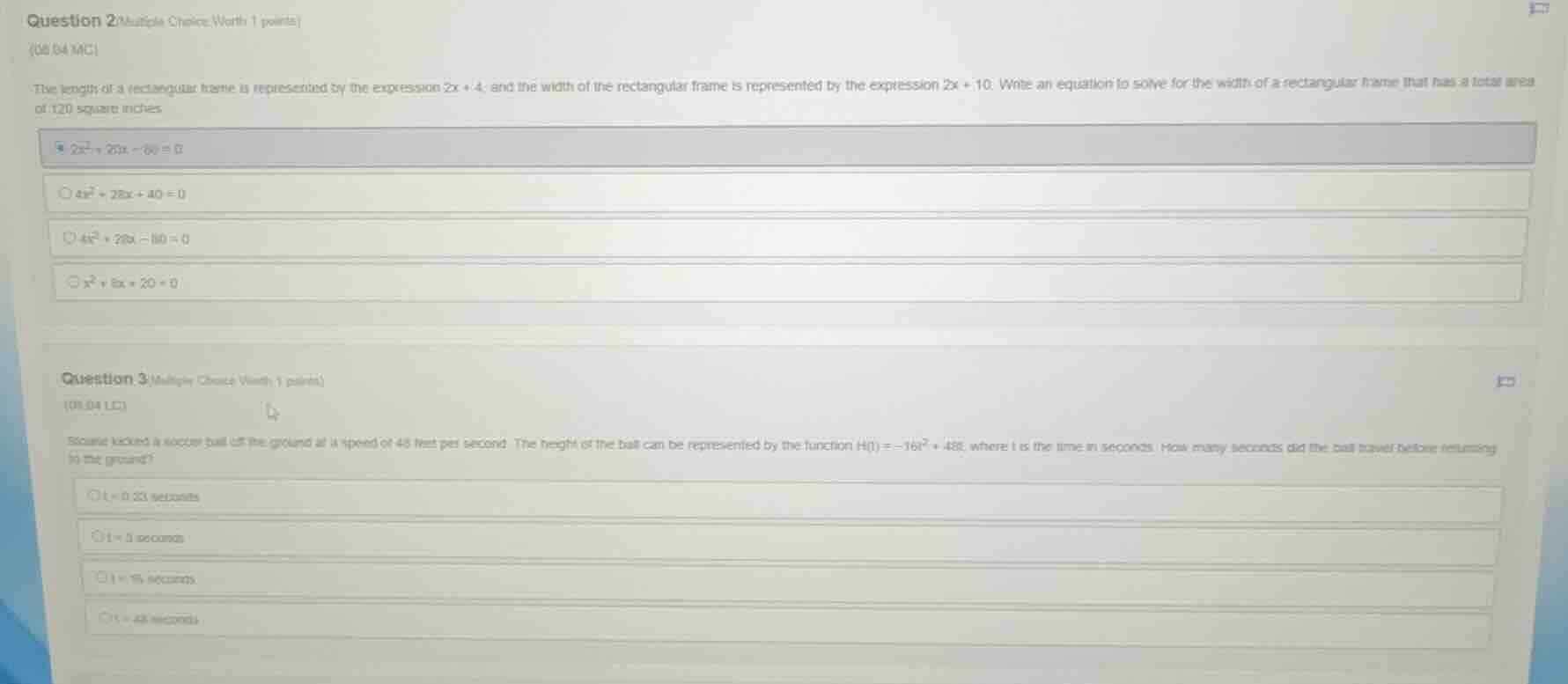 question 2 (multiple choice, worth 1 points)\\(\\(08.04\\) mc)\\the len…