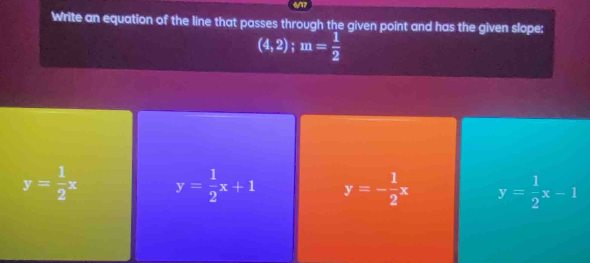 write an equation of the line that passes through the given point and h…