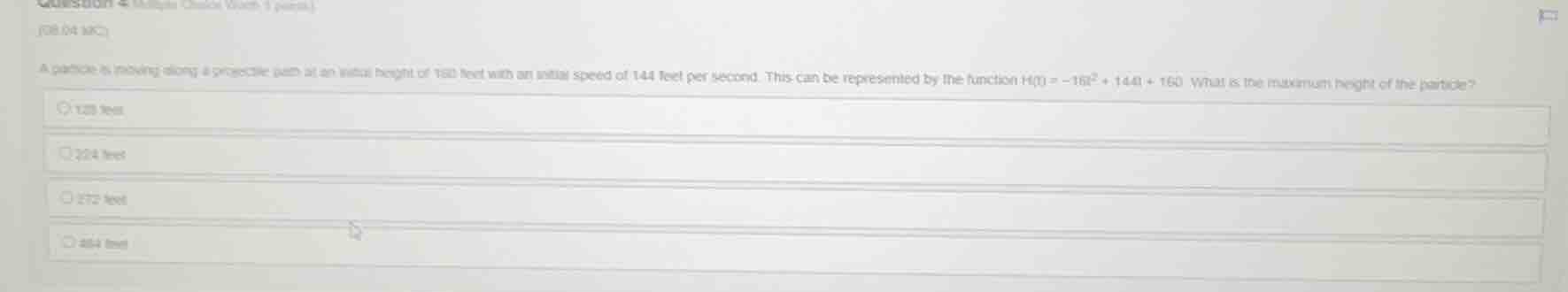 a particle is moving along a projectile path at an initial height of 16…