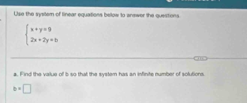 use the system of linear equations below to answer the questions \\begi…