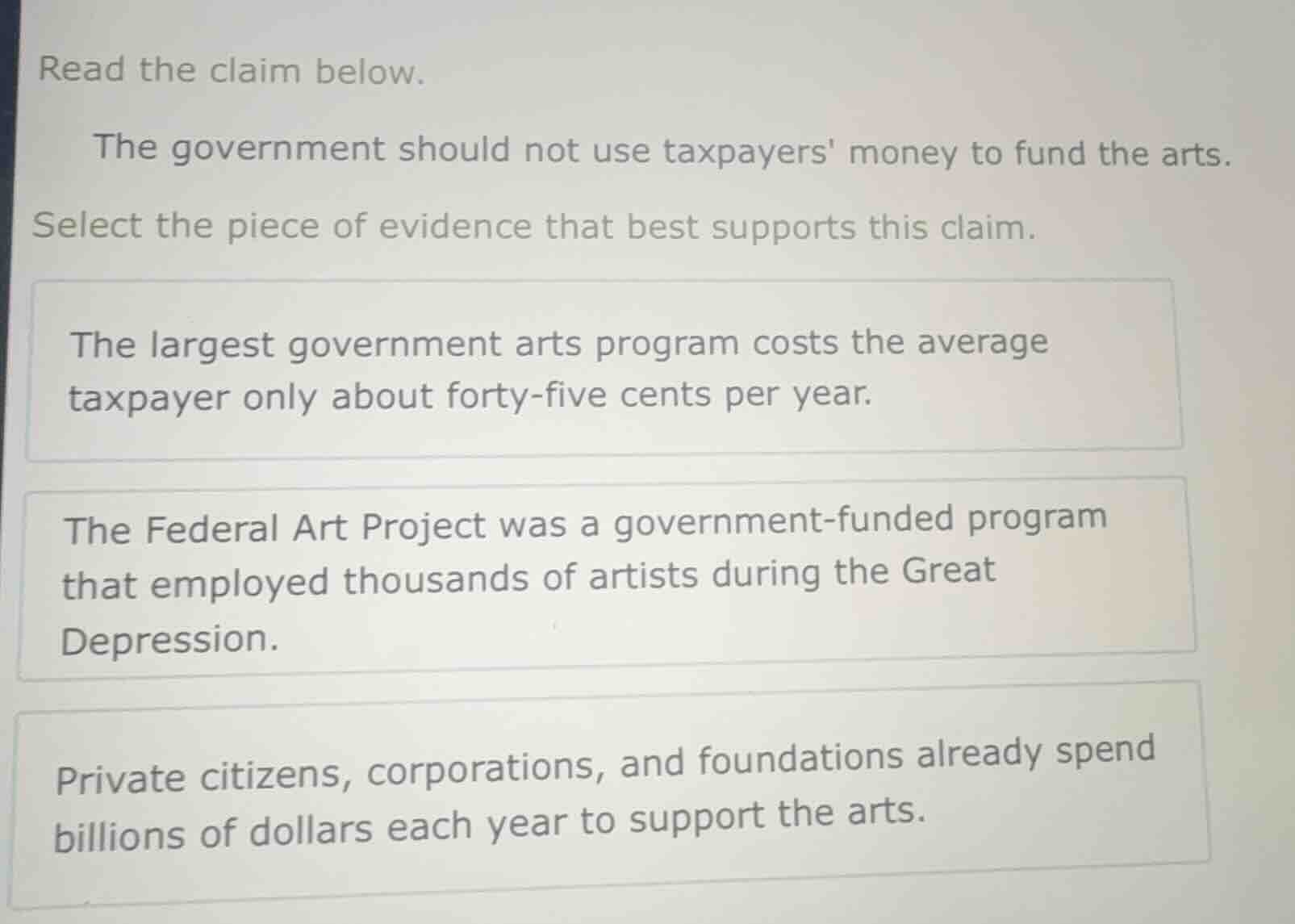 read the claim below. the government should not use taxpayers money to …