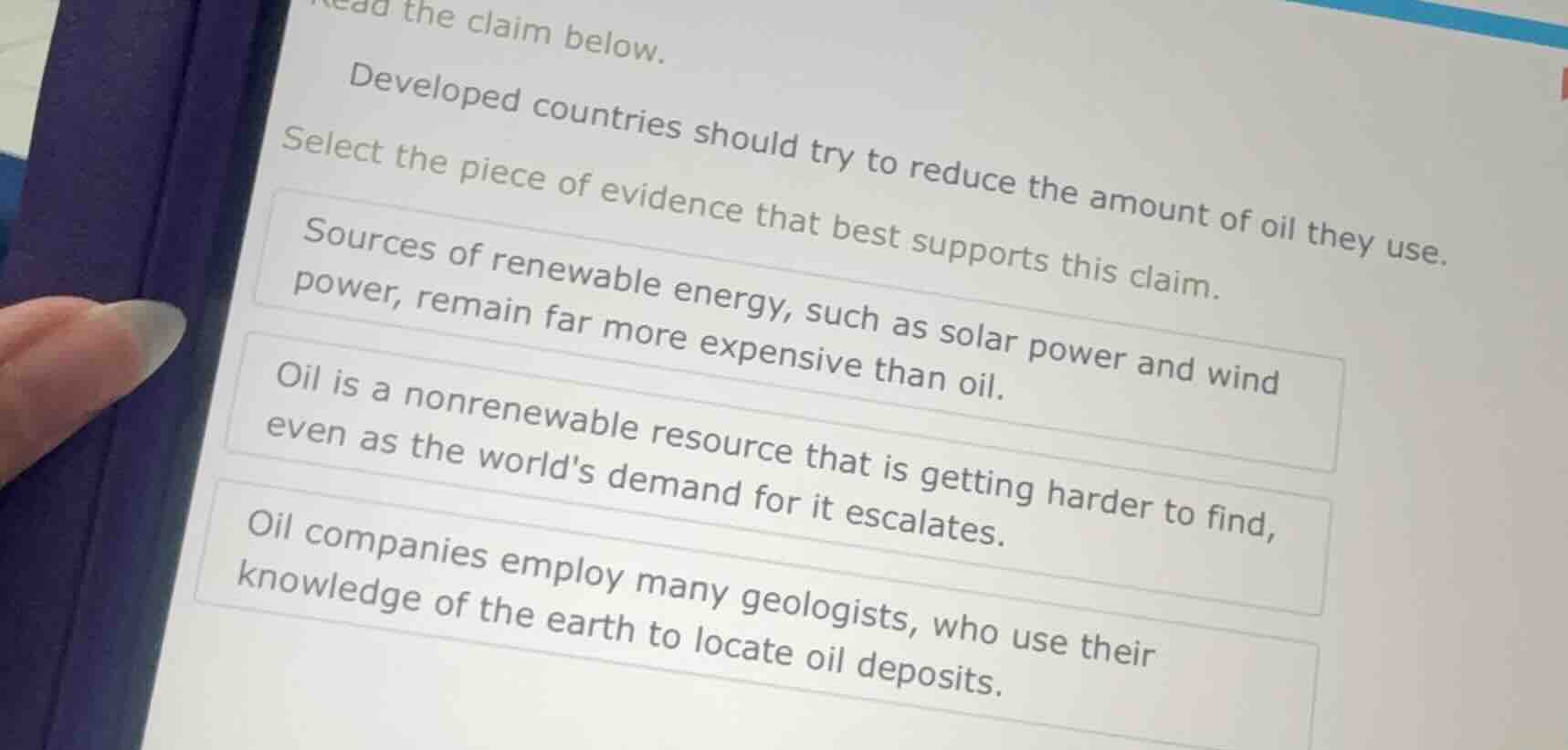 read the claim below. developed countries should try to reduce the amou…