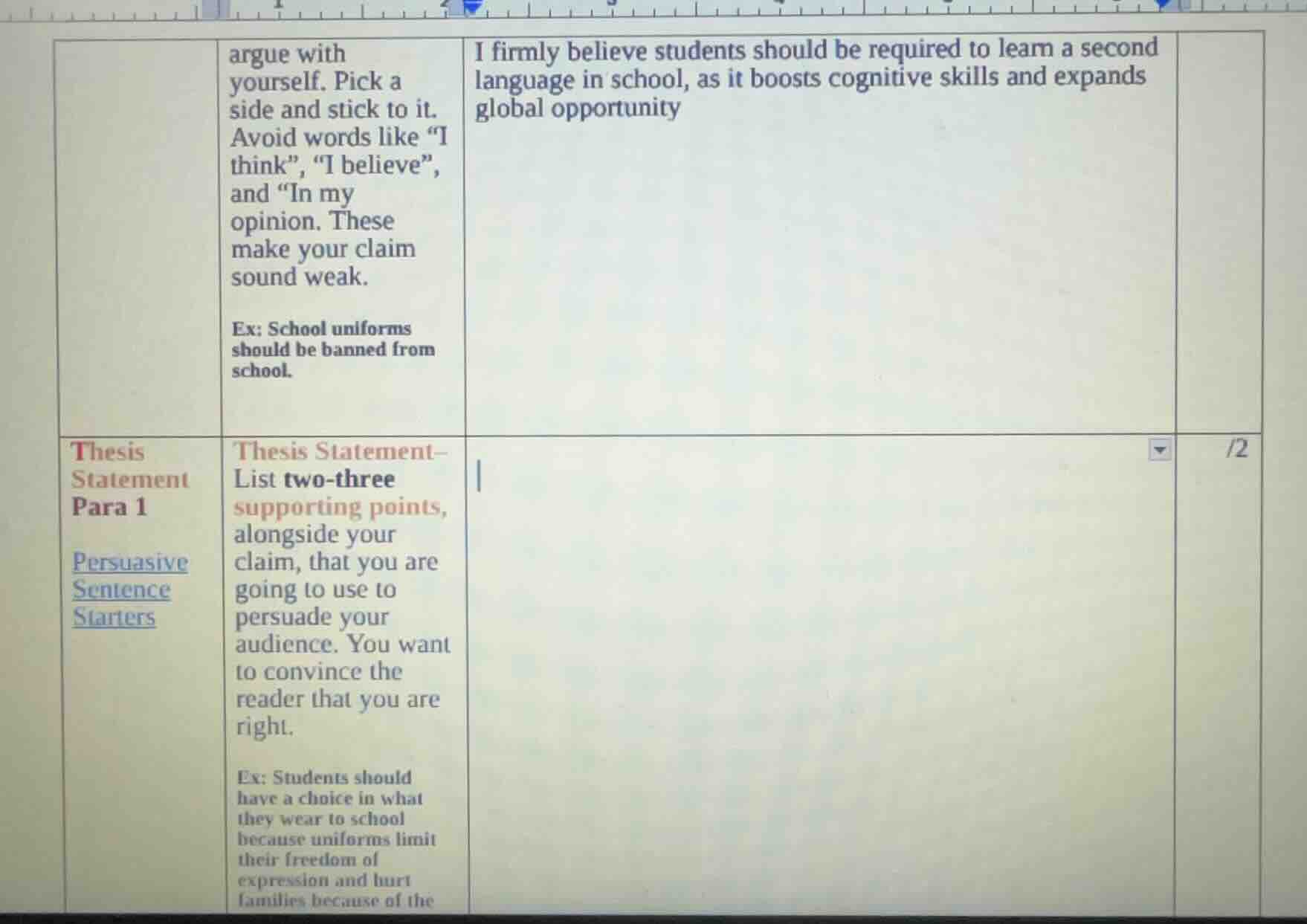 argue with yourself. pick a side and stick to it. avoid words like “i t…
