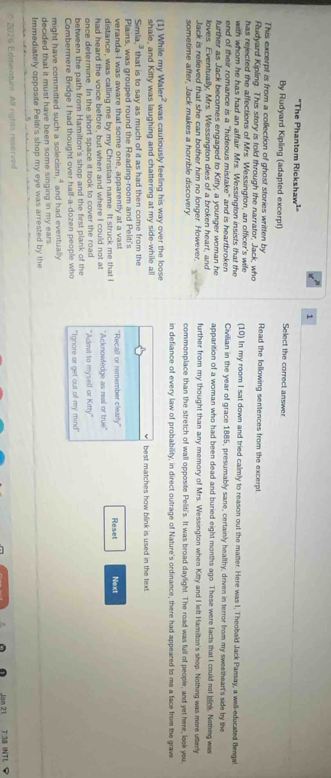 the phantom rickshaw by rudyard kipling (adapted excerpt) this excerpt …