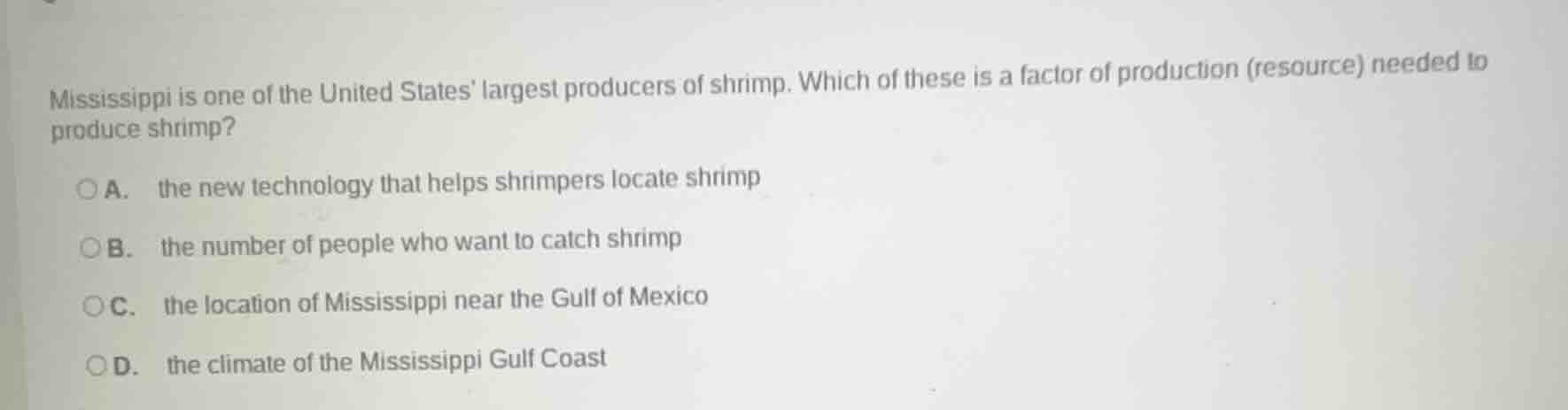 mississippi is one of the united states largest producers of shrimp. wh…