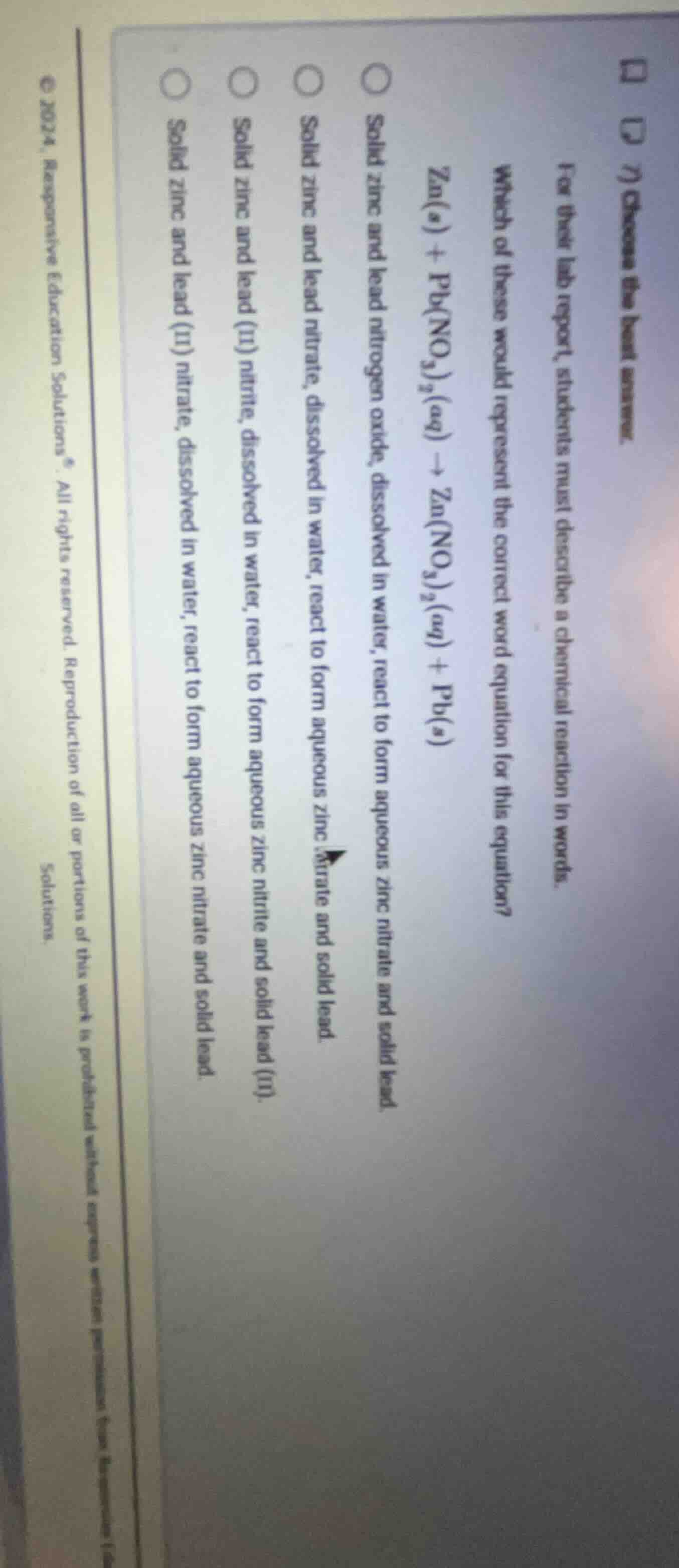 7) choose the best answer. for their lab report, students must describe…