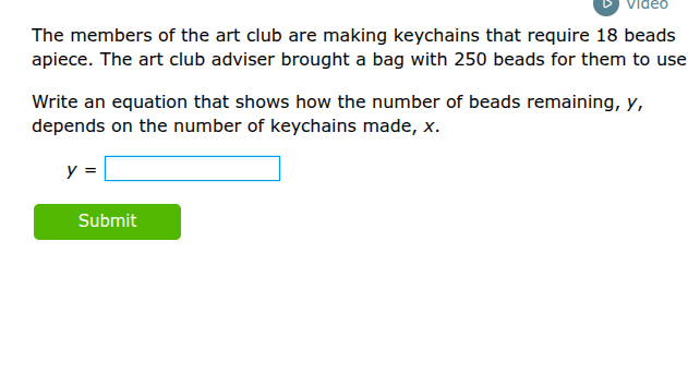 the members of the art club are making keychains that require 18 beads …