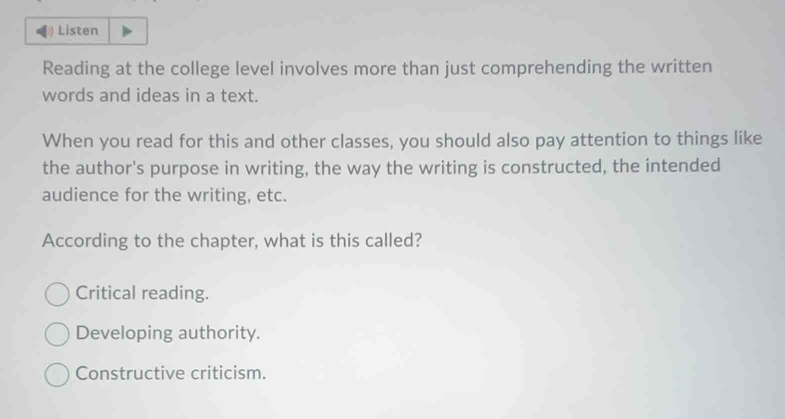 reading at the college level involves more than just comprehending the …