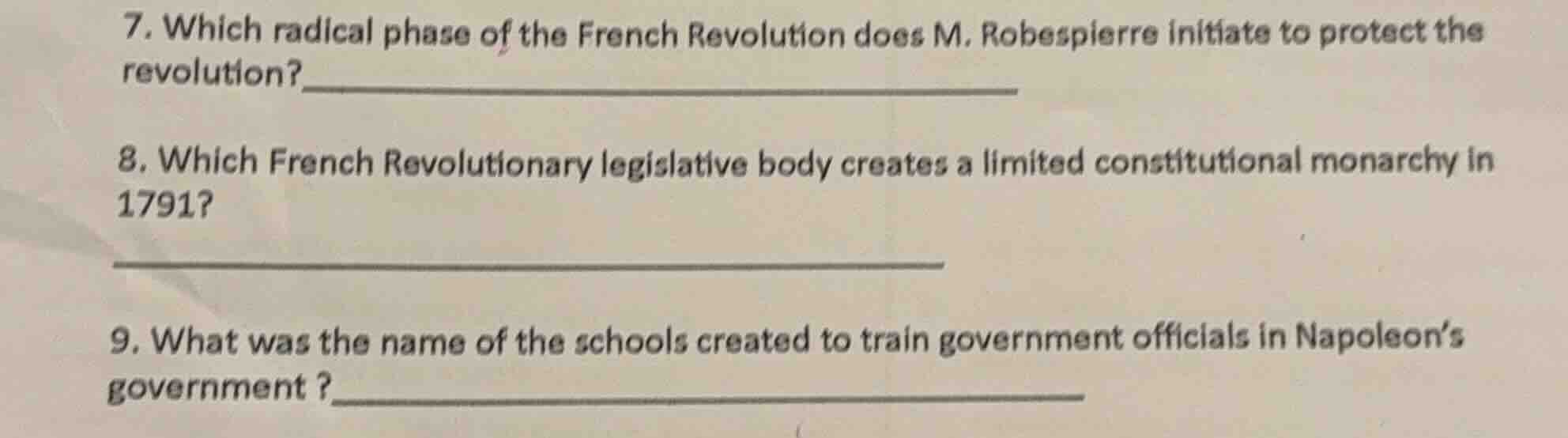 7. which radical phase of the french revolution does m. robespierre ini…