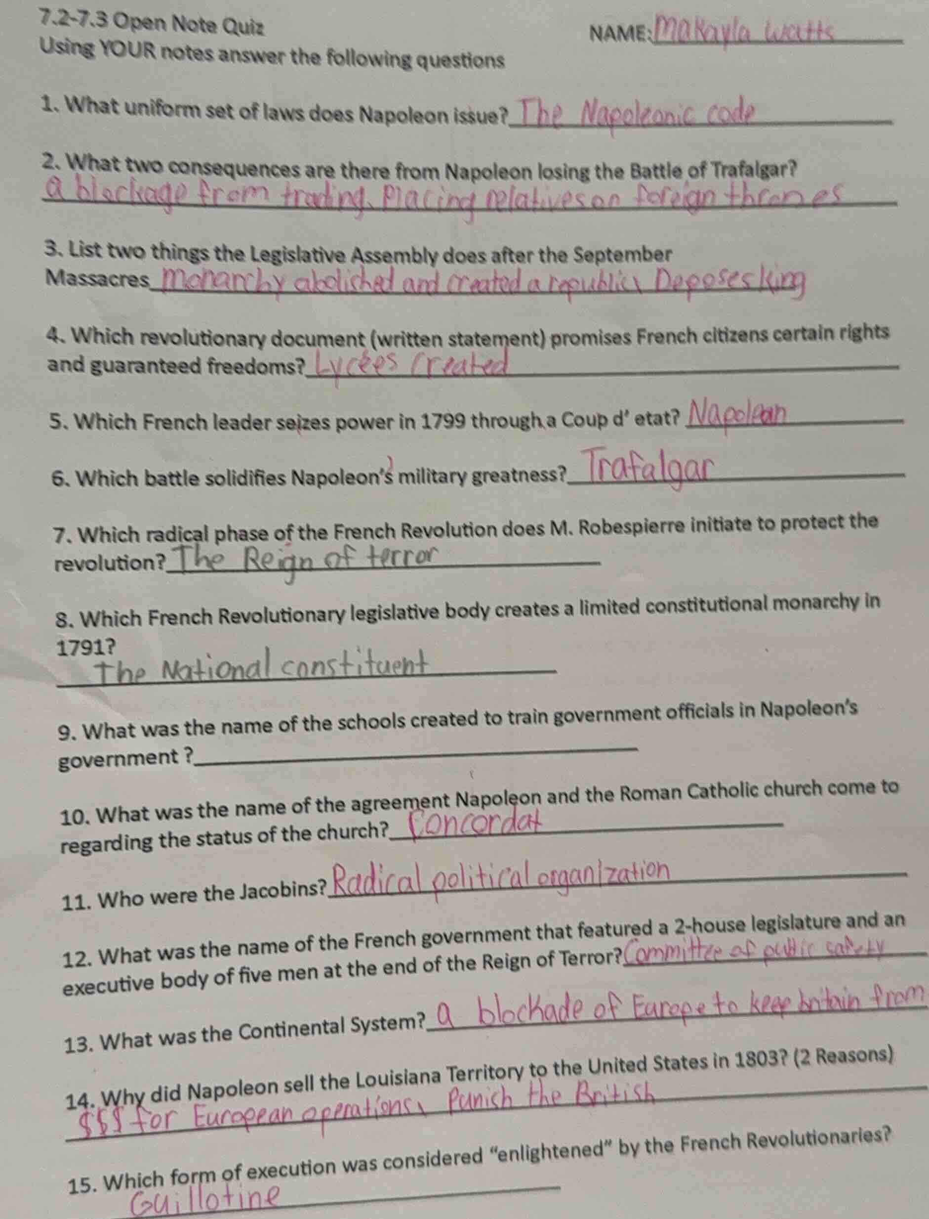 7.2-7.3 open note quiz using your notes answer the following questions …