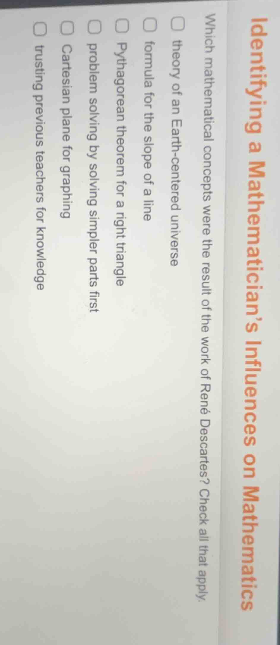 identifying a mathematician’s influences on mathematics which mathemati…