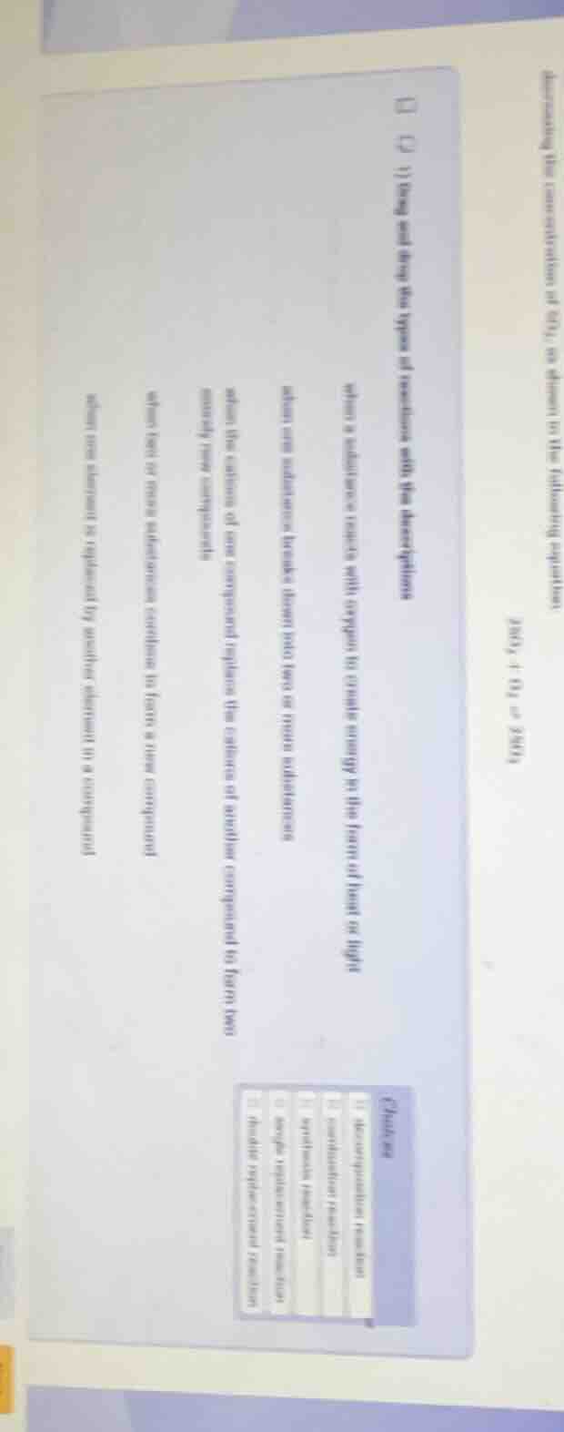 1) read and match the types of reactions with the descriptions when a s…