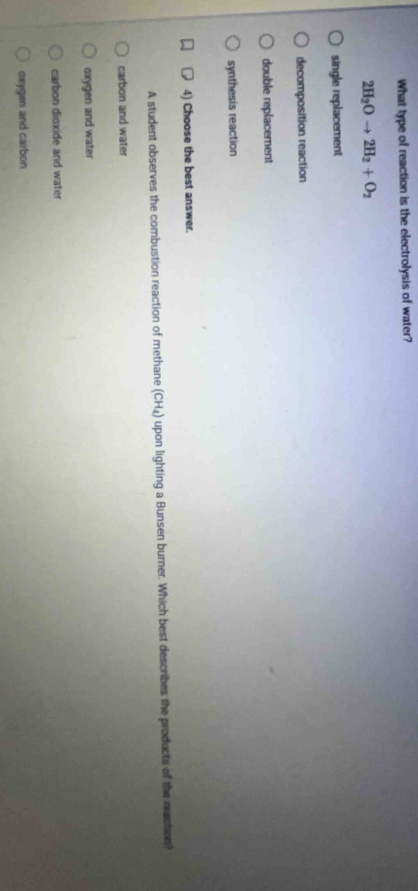what type of reaction is the electrolysis of water? $2h_2o \ ightarrow …