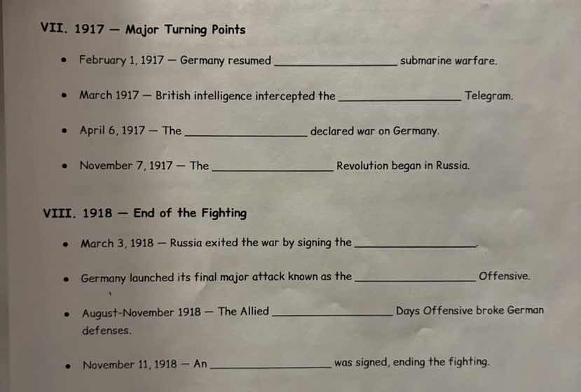 vii. 1917 — major turning points - february 1, 1917 — germany resumed _…