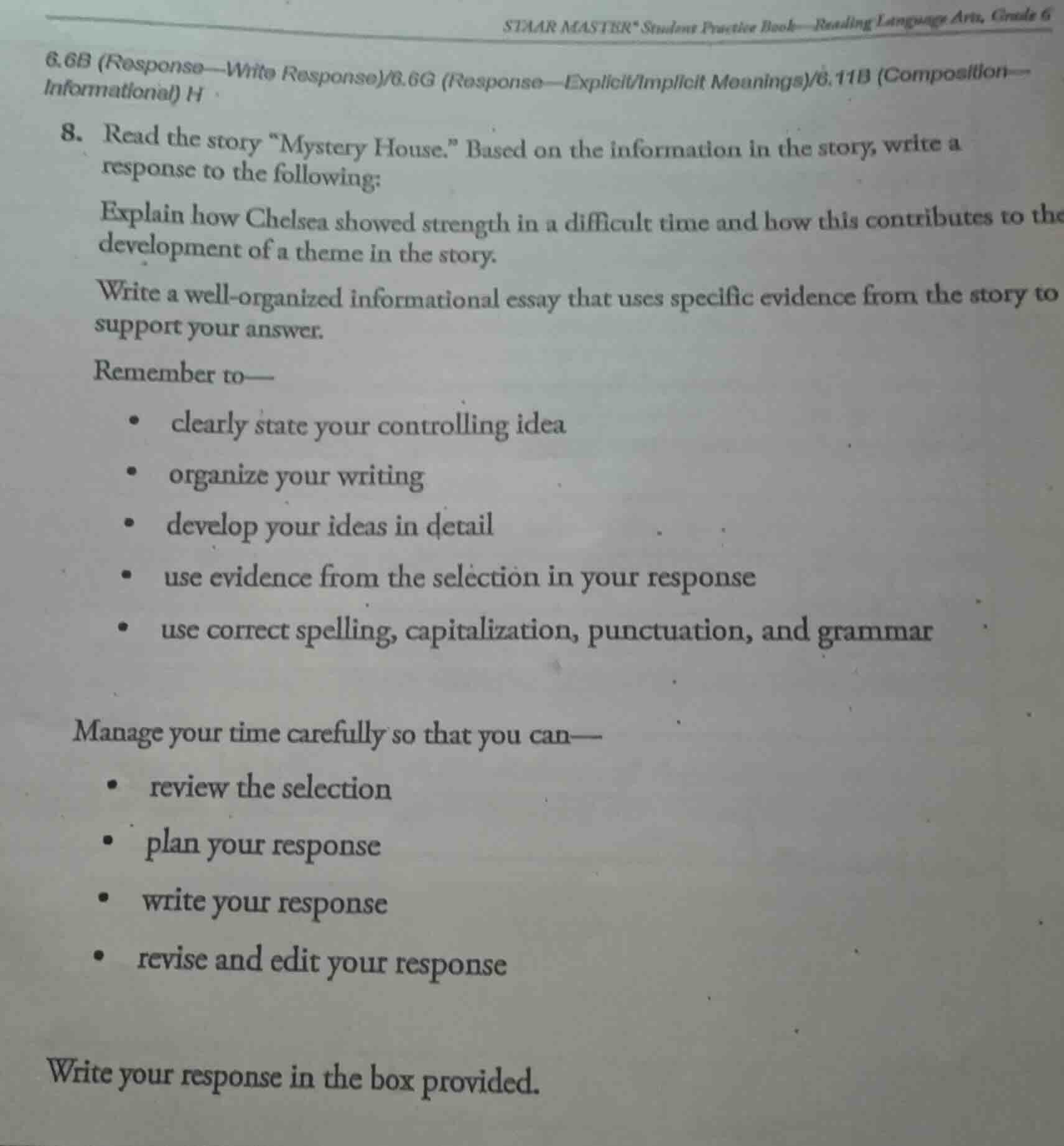 6.6b (response—write response)/6.6g (response—explicit/implicit meaning…