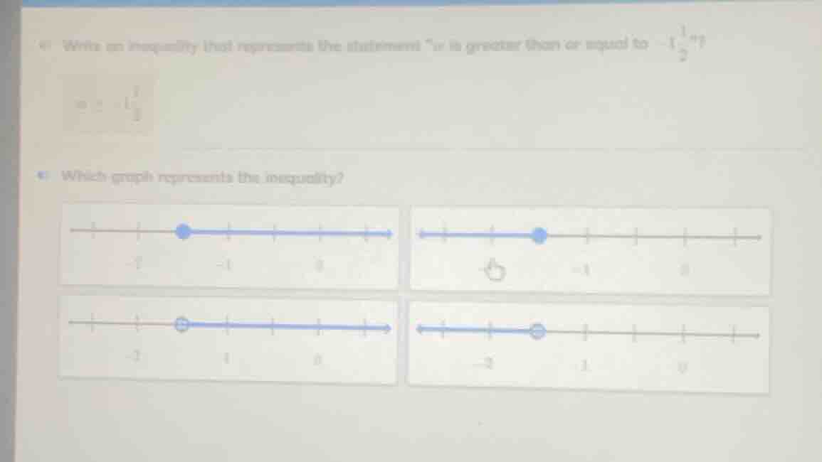 a) write an inequality that represents the statement \x is greater than…