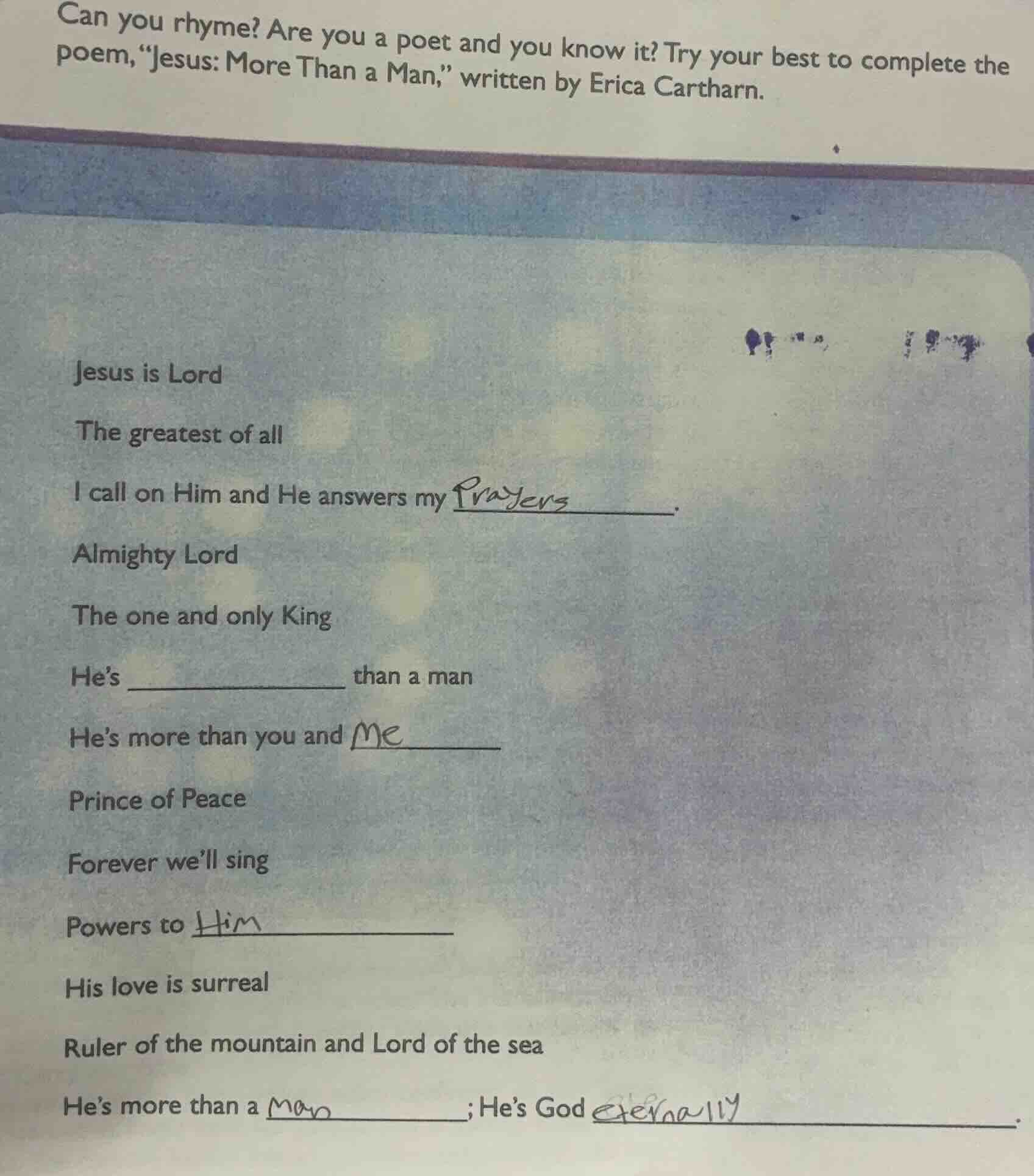 can you rhyme? are you a poet and you know it? try your best to complet…