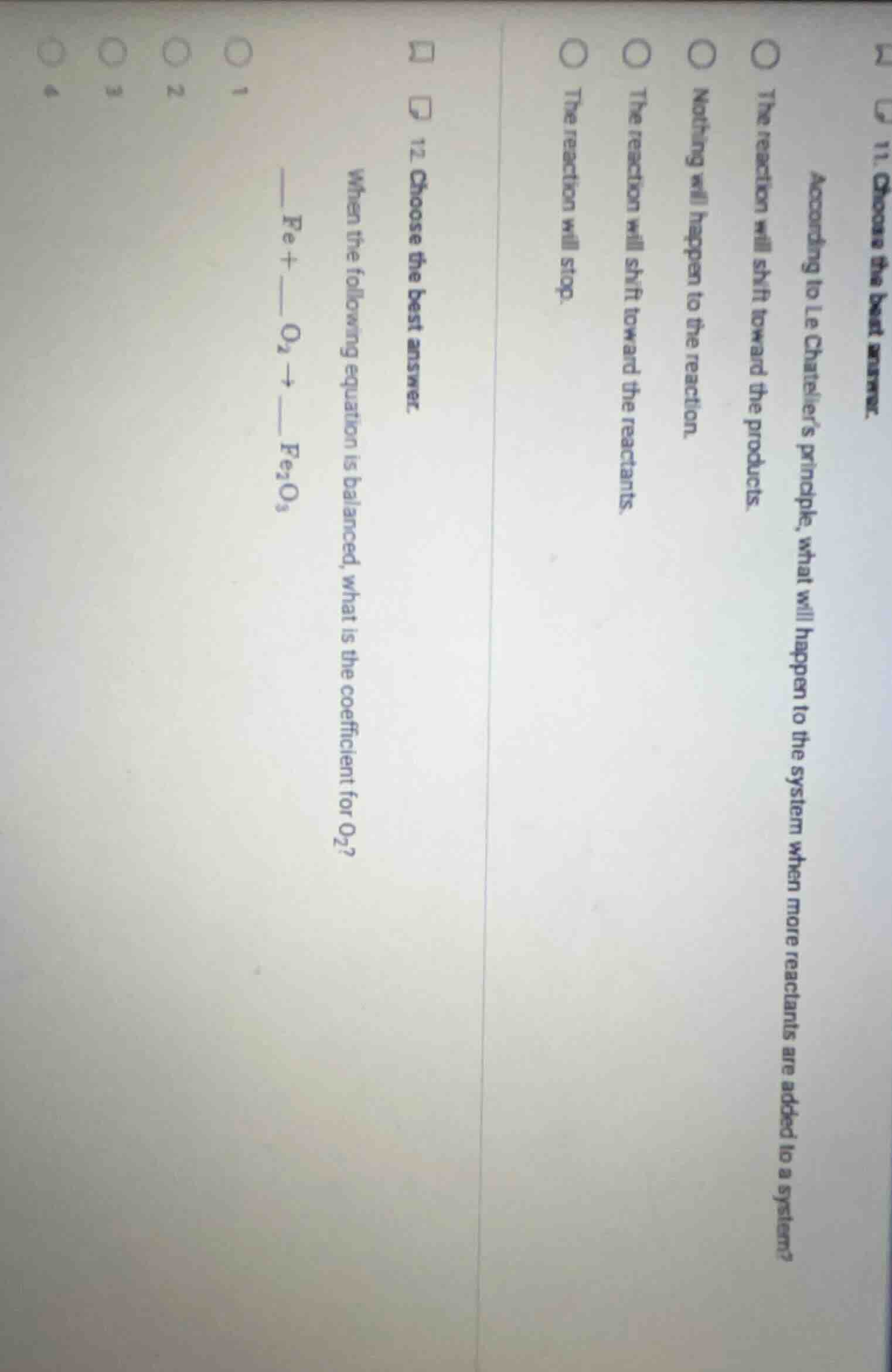 12. choose the best answer. when the following equation is balanced, wh…