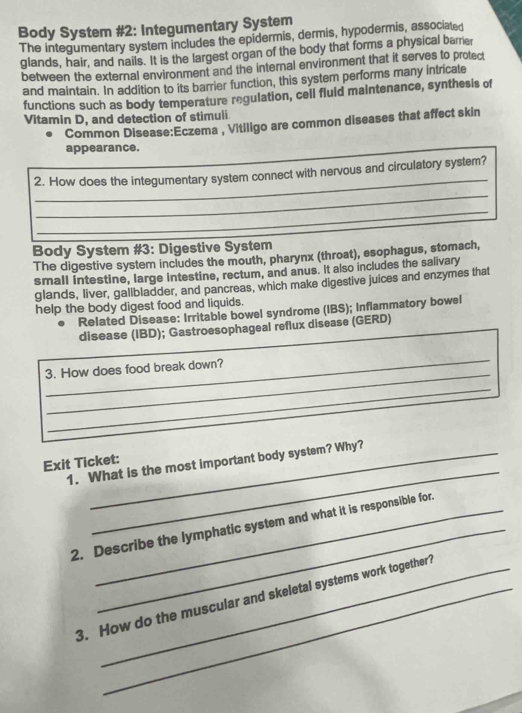 body system #2: integumentary system the integumentary system includes …