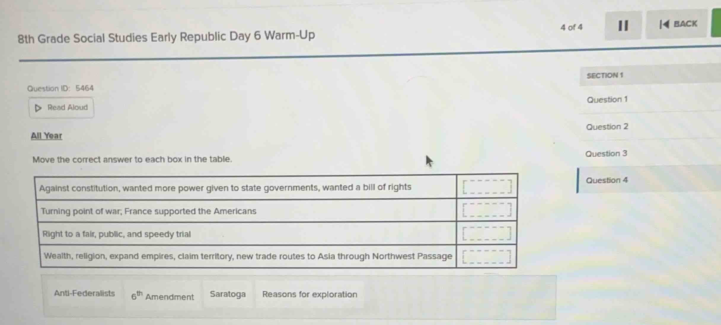 8th grade social studies early republic day 6 warm-up question id: 5464…