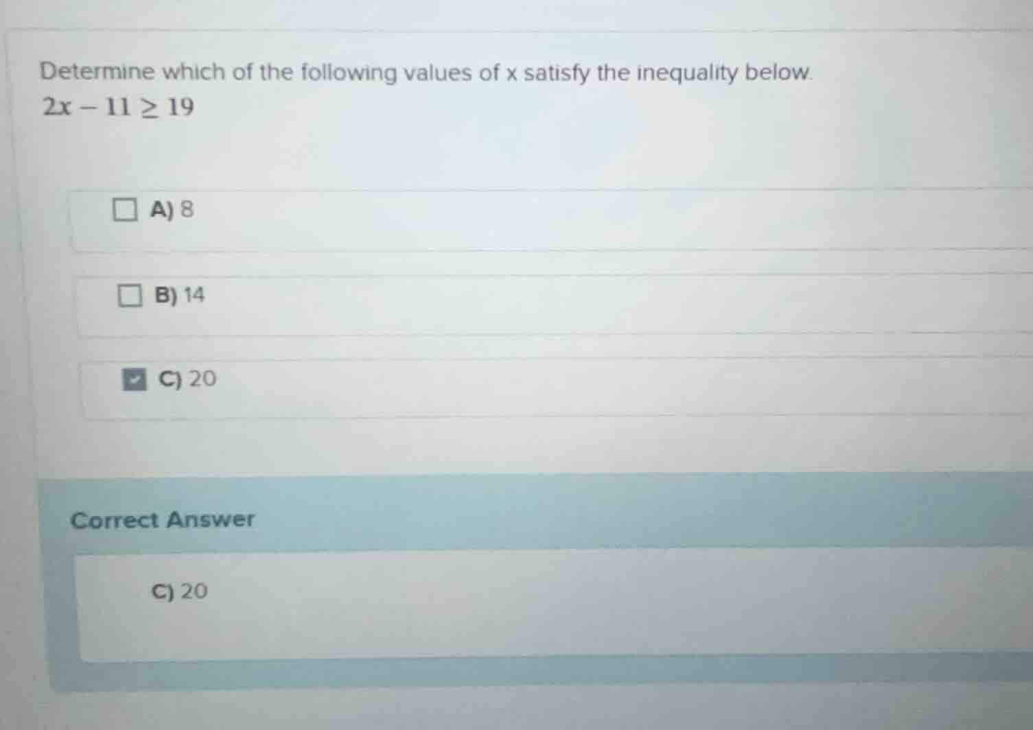 determine which of the following values of x satisfy the inequality bel…