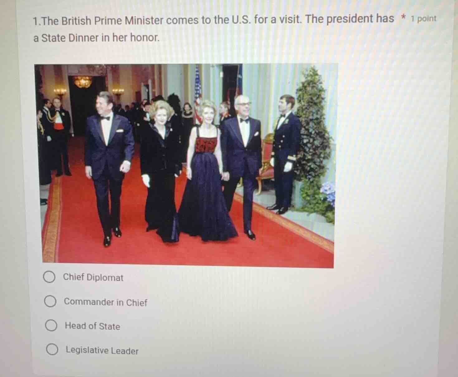 1.the british prime minister comes to the u.s. for a visit. the preside…