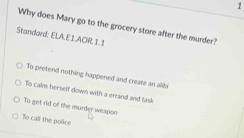 why does mary go to the grocery store after the murder? standard: ela.e…