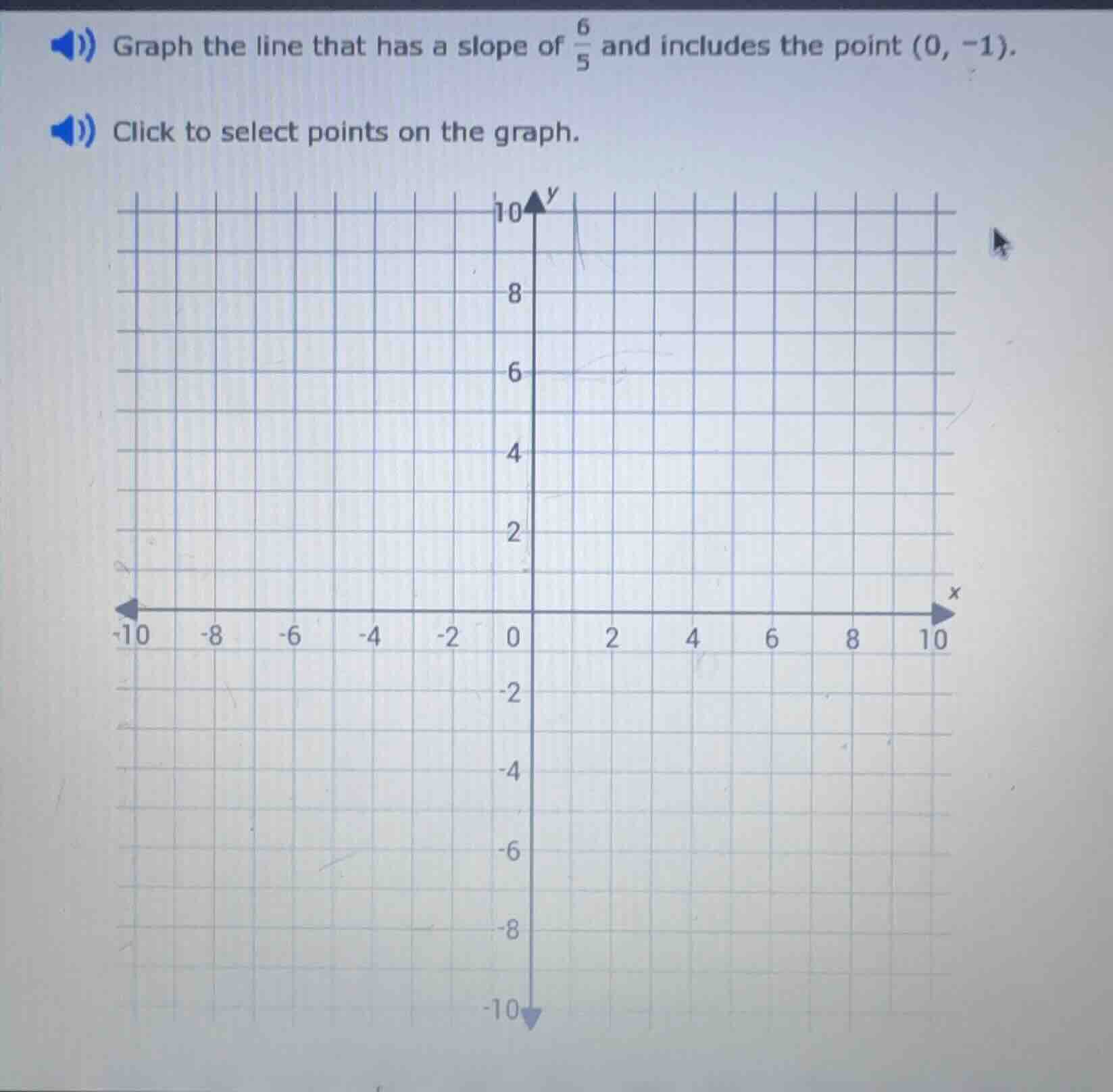 graph the line that has a slope of \\(\\frac{6}{5}\\) and includes the …