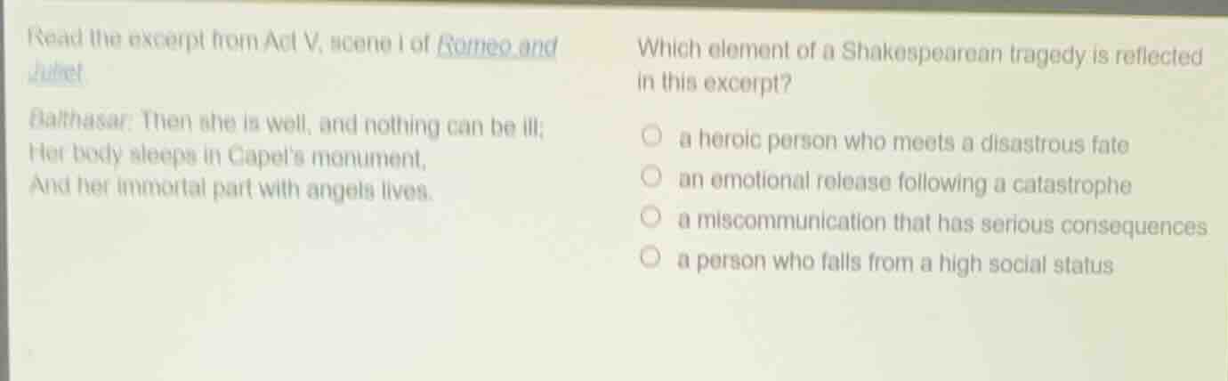 read the excerpt from act v, scene 1 of romeo and juliet balthasar: the…