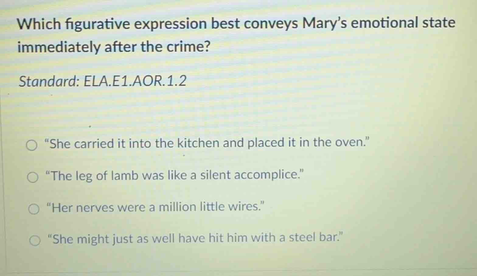 which figurative expression best conveys mary’s emotional state immedia…
