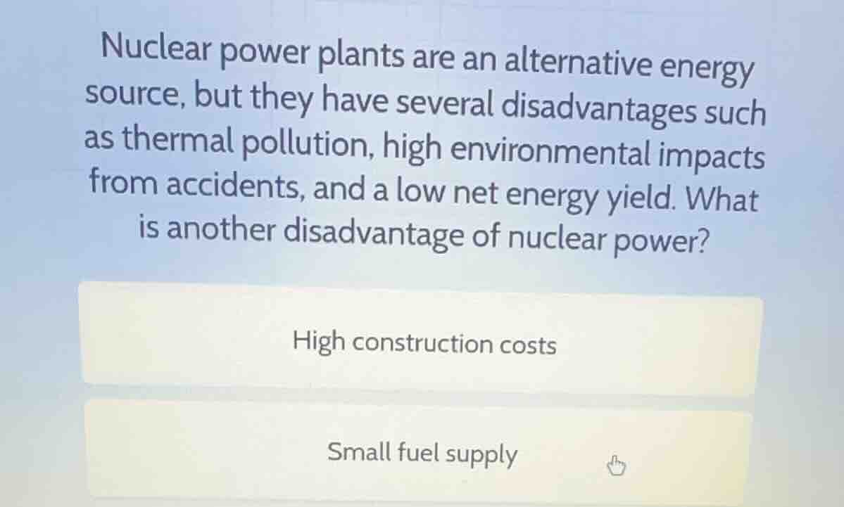 nuclear power plants are an alternative energy source, but they have se…