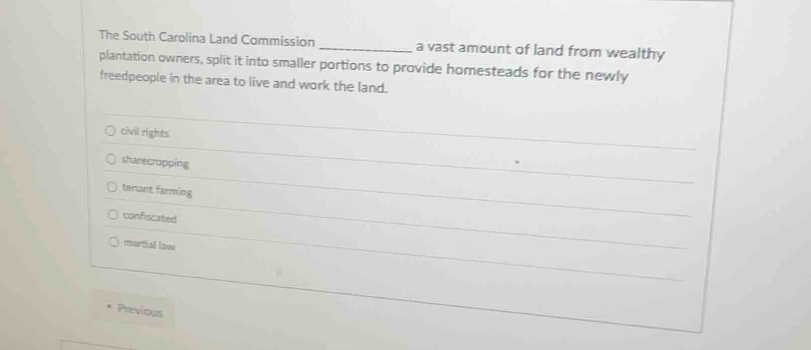 the south carolina land commission __________ a vast amount of land fro…