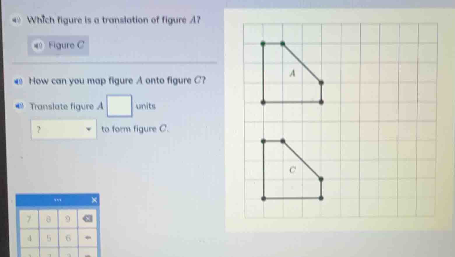 9 which figure is a translation of figure a? 10 figure c 11 how can you…