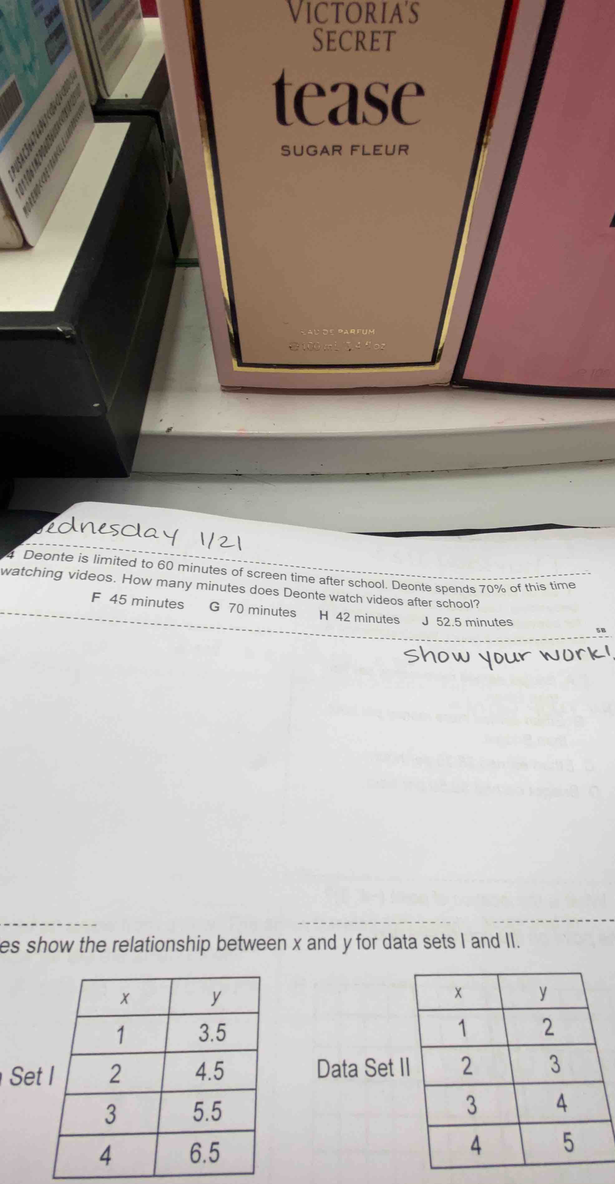 wednesday 1/21 4 deonte is limited to 60 minutes of screen time after s…