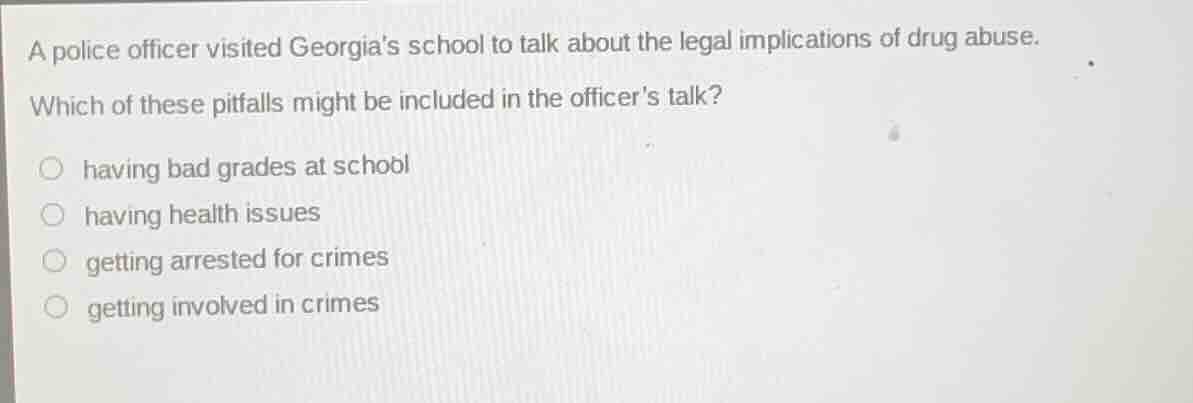 a police officer visited georgias school to talk about the legal implic…