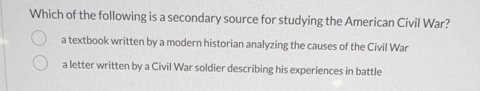 which of the following is a secondary source for studying the american …