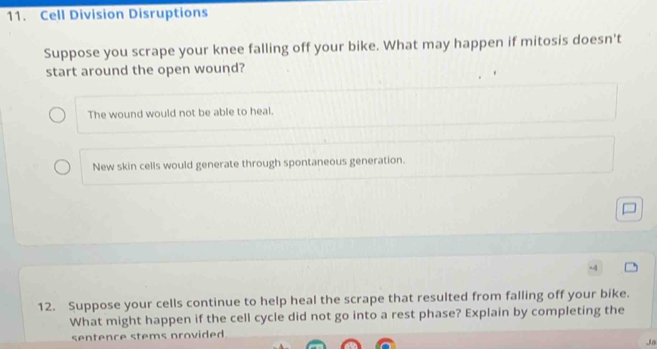 11. cell division disruptions suppose you scrape your knee falling off …