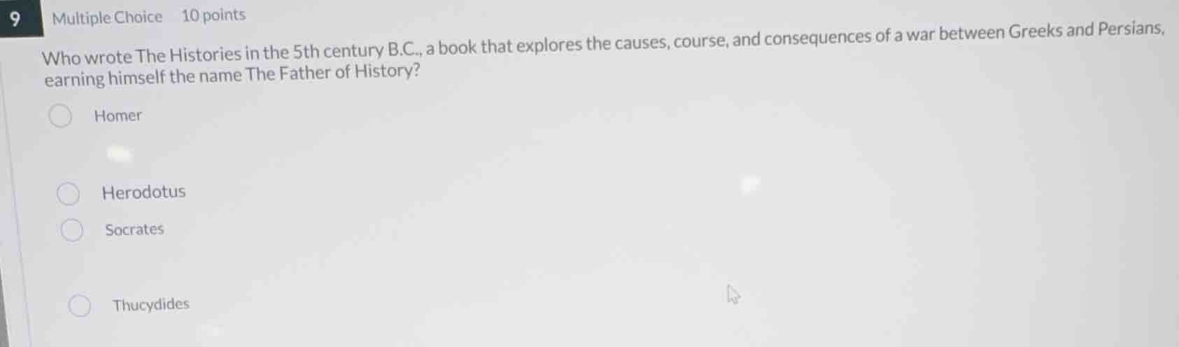 who wrote the histories in the 5th century b.c., a book that explores t…