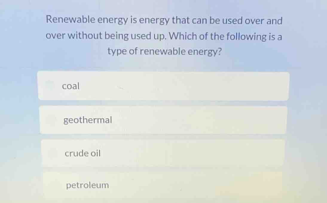 renewable energy is energy that can be used over and over without being…