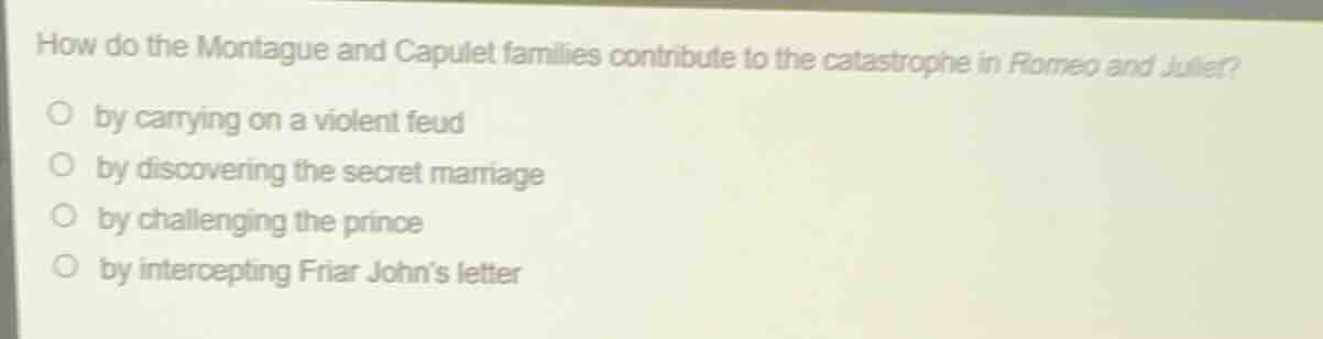 how do the montague and capulet families contribute to the catastrophe …