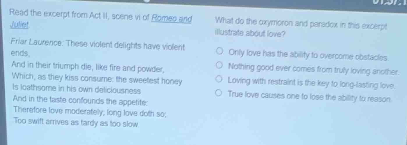 read the excerpt from act ii, scene vi of romeo and juliet friar lauren…