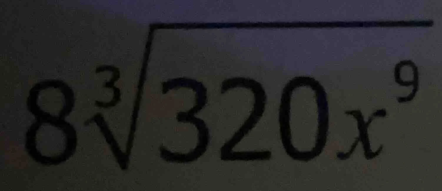 simplify the expression (8sqrt3{320x^{9}})