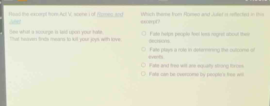 read the excerpt from act v, scene i of romeo and juliet? see what a sc…