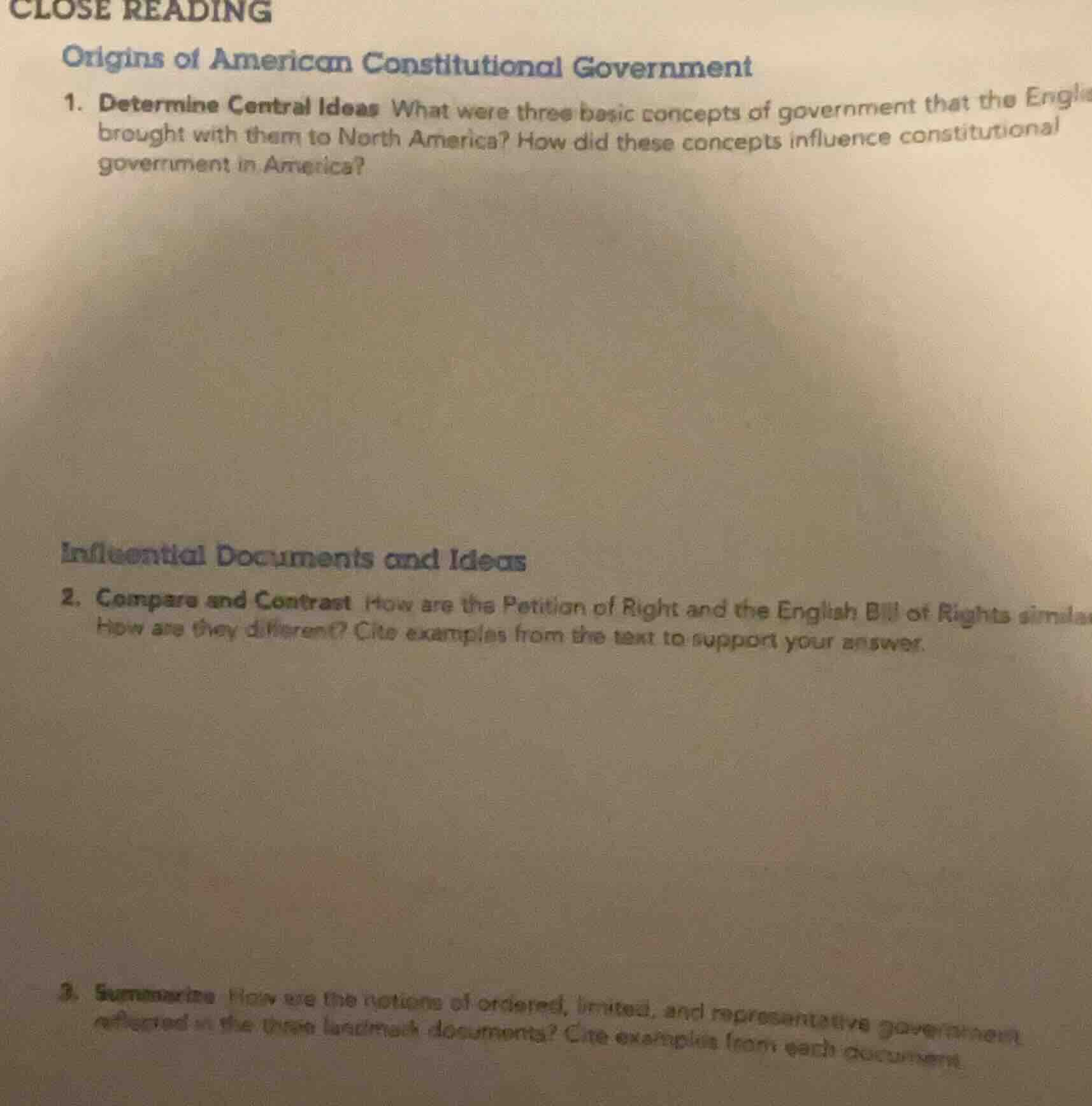 close reading origins of american constitutional government 1. determin…